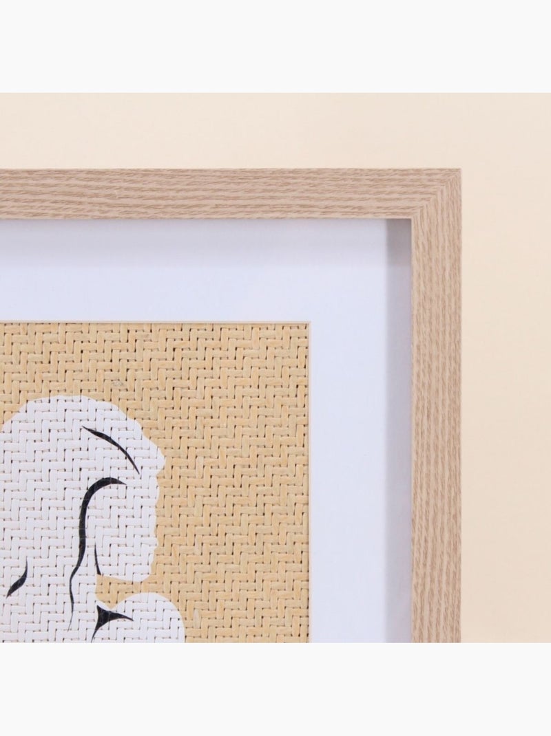 Cadre déco en rotin contour bois 40x30cm Beige - Kiabi