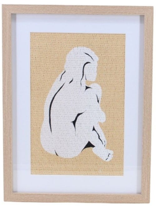 Cadre déco en rotin contour bois 40x30cm - Kiabi