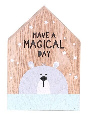 Cadre déco lumineux effet bois enfant Tommy - Ours