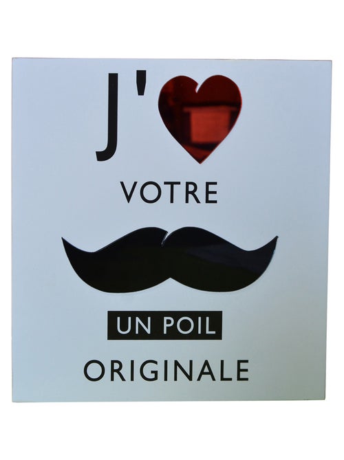 Cadre déco mural imprimé J'aime votre moustache - Kiabi