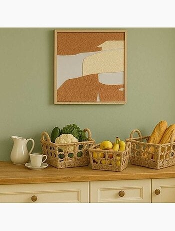 Cadre déco tissu bouclette 50x50cm