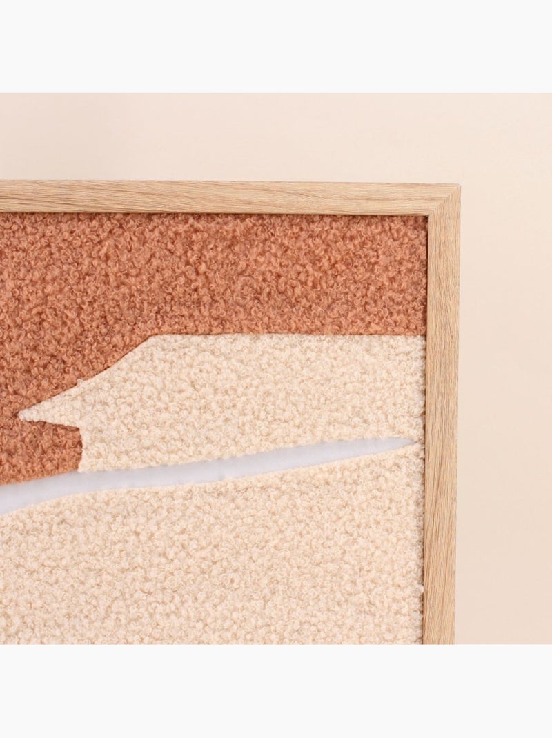 Cadre déco tissu bouclette 50x50cm Terre cuite - Kiabi