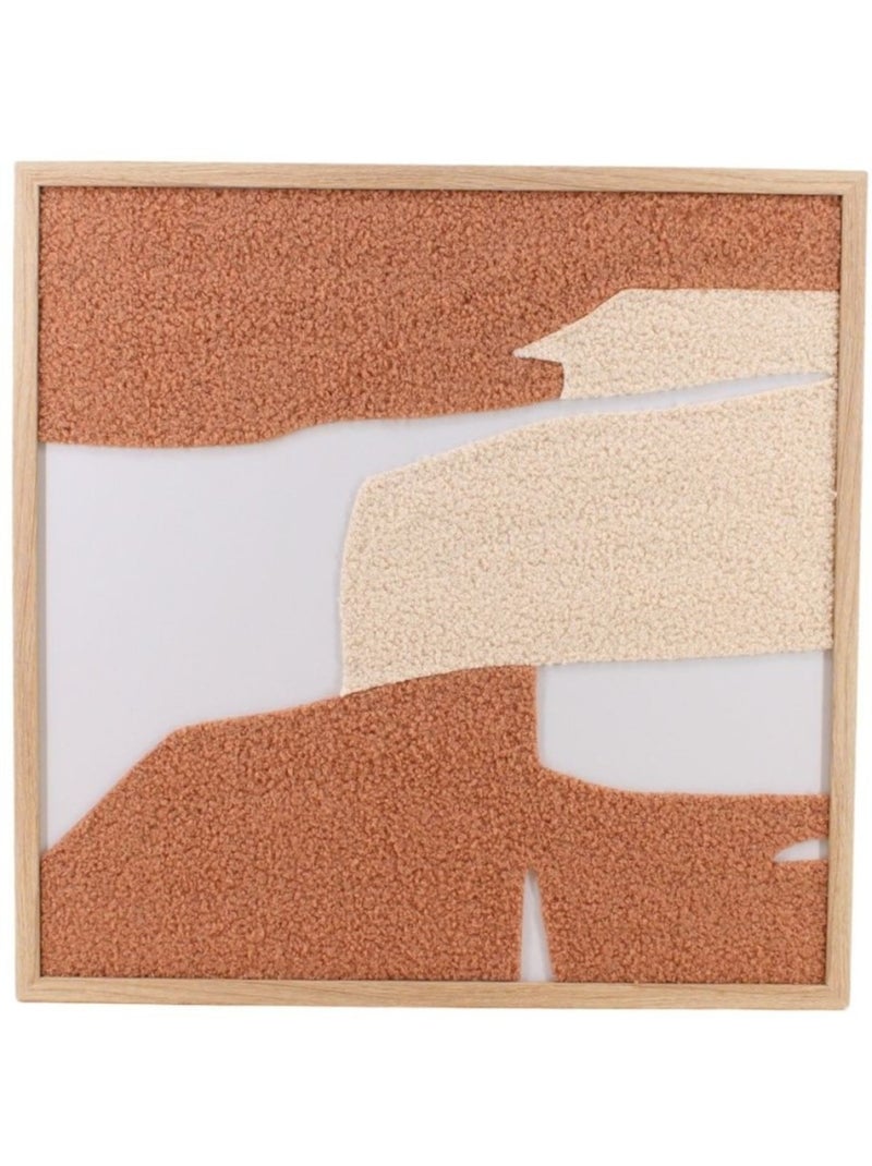 Cadre déco tissu bouclette 50x50cm Terre cuite - Kiabi