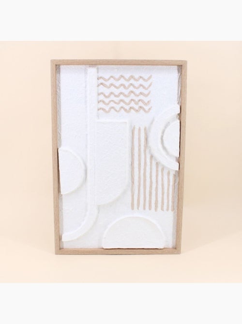 Cadre décoratif blanc en relief 40x60cm - Kiabi