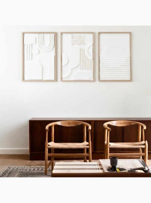 Cadre décoratif en relief blanc 40x60cm - Kiabi