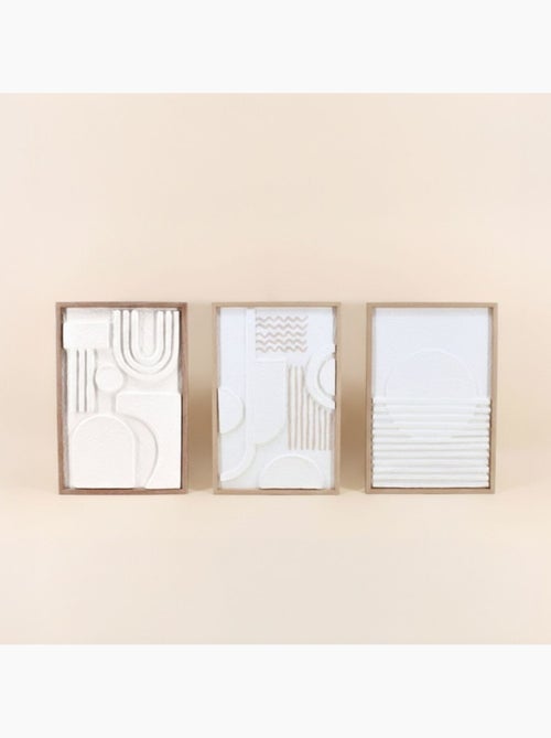 Cadre décoratif en relief blanc 40x60cm - Kiabi