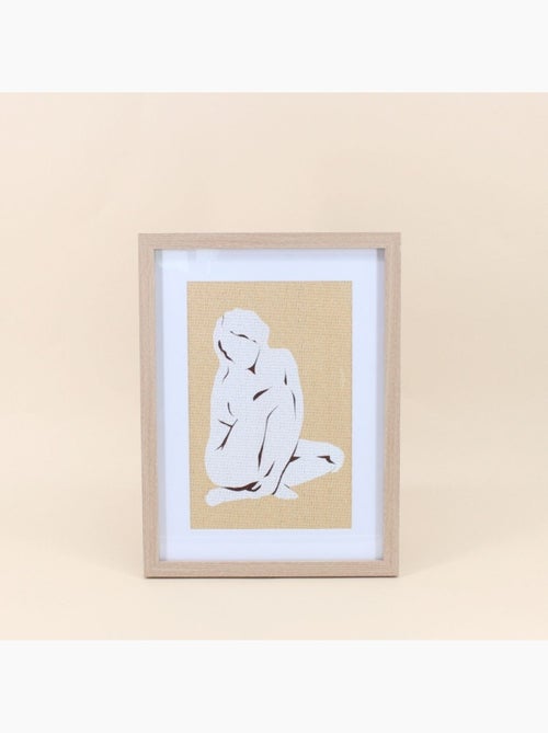Cadre décoratif motif femme en rotin 40x30cm - Kiabi