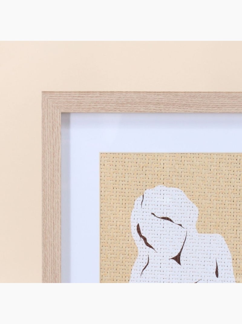 Cadre décoratif motif femme en rotin 40x30cm Beige - Kiabi