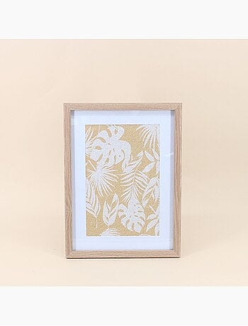 Cadre décoratif motif fleuris en rotin 40x30cm