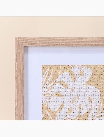 Cadre décoratif motif fleuris en rotin 40x30cm