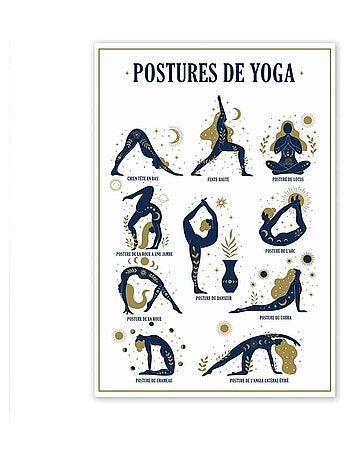 Cadre en toile postures de yoga