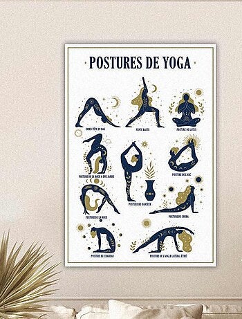 Cadre en toile postures de yoga