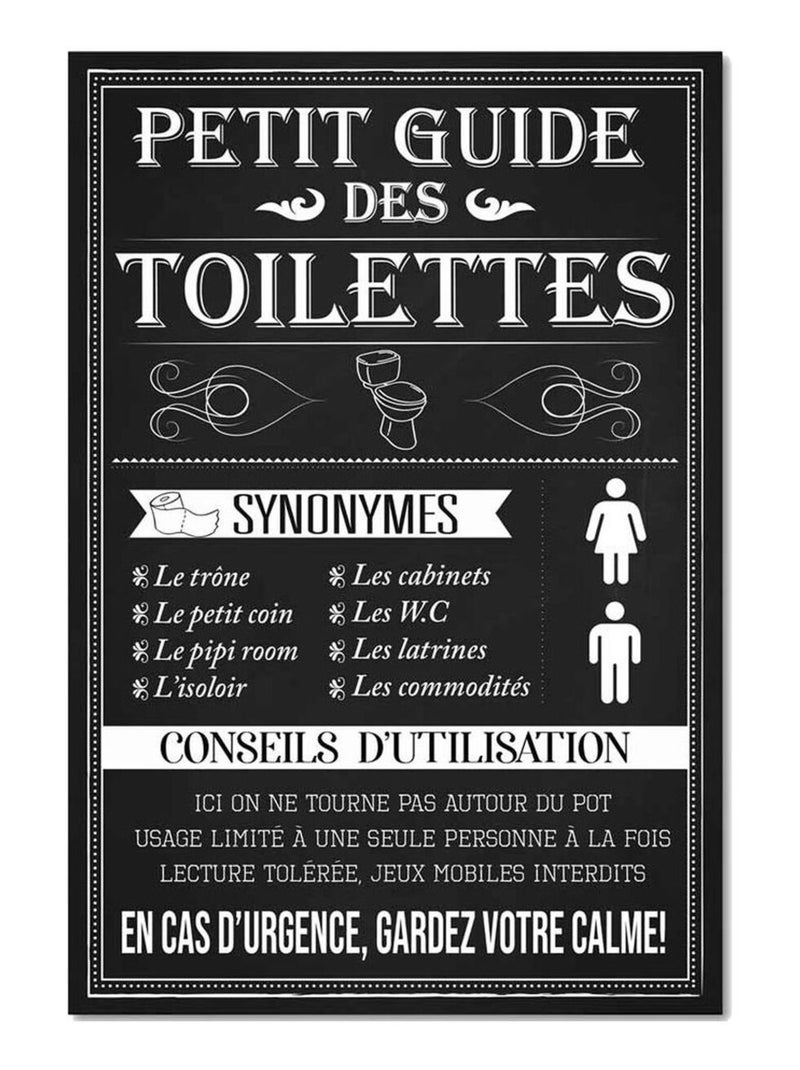 Cadre en toile règles des toilettes Noir - Kiabi