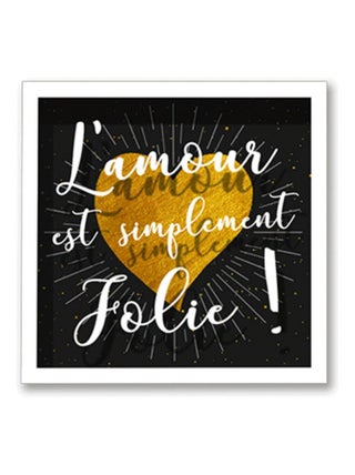 Cadre imprimé cœur Double - 30 x 30 cm - L'amour jolie