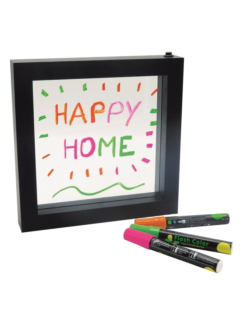 Cadre Lumineux Personnalisable Avec 3 Feutres Néon Pour Écrire Et Dessiner Transparent - Kiabi