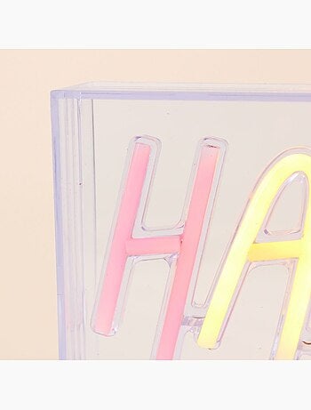 Cadre néon Happy multicolore 23x13cm