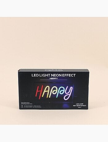 Cadre néon Happy multicolore 23x13cm