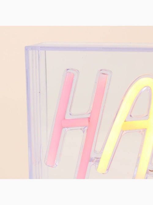 Cadre néon Happy multicolore 23x13cm - Kiabi