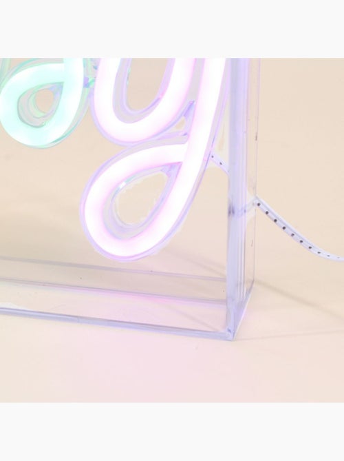 Cadre néon Happy multicolore 23x13cm - Kiabi