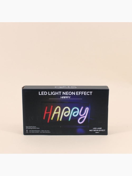 Cadre néon Happy multicolore 23x13cm - Kiabi