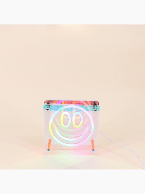 Cadre néon smile multicolore 15x15cm - Kiabi Cadre néon smile multicolore 15x15cm - Kiabi