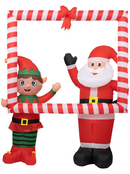 Cadre père noël et lutin gonflable h180 cm - Kiabi
