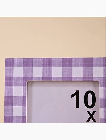 Cadre photo 10x10cm imprimé vichy lilas
