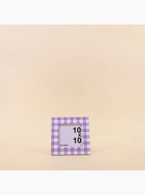 Cadre photo 10x10cm imprimé vichy lilas - Kiabi