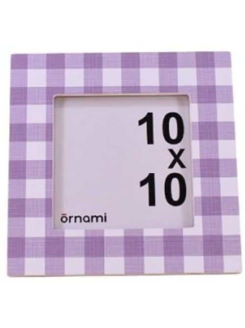 Cadre photo 10x10cm imprimé vichy lilas - Kiabi