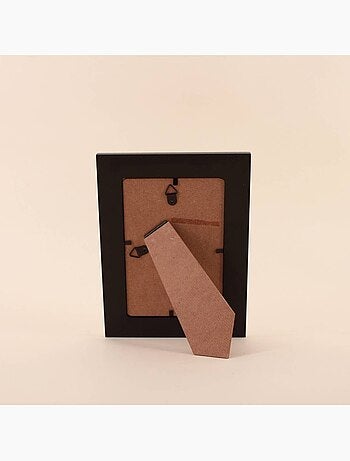 Cadre photo 10x15cm en bois noir gravé