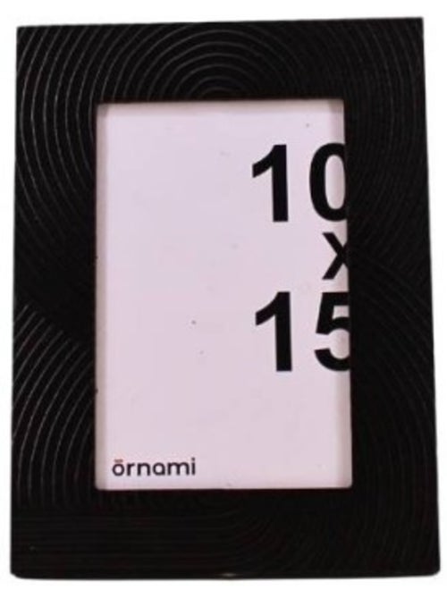 Cadre photo 10x15cm en bois noir gravé - Kiabi