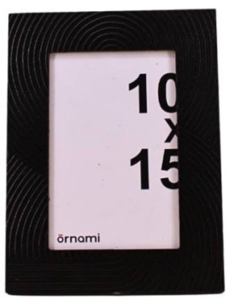 Cadre photo 10x15cm en bois noir gravé Noir - Kiabi