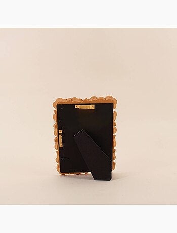 Cadre photo 10x15cm fleurs en résine beige