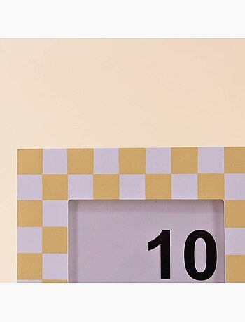 Cadre photo 10x15cm imprimé vichy jaune