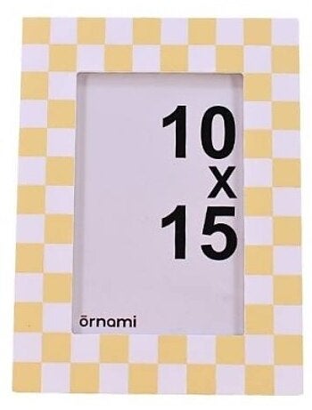 Cadre photo 10x15cm imprimé vichy jaune