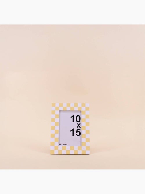 Cadre photo 10x15cm imprimé vichy jaune - Kiabi