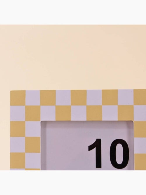 Cadre photo 10x15cm imprimé vichy jaune - Kiabi
