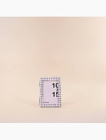 Cadre photo 10x15cm quadrillé noir et blanc