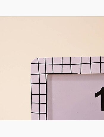 Cadre photo 10x15cm quadrillé noir et blanc