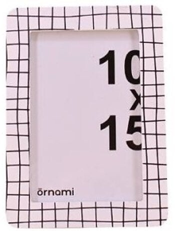 Cadre photo 10x15cm quadrillé noir et blanc