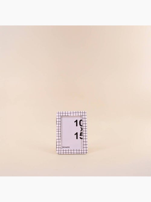 Cadre photo 10x15cm quadrillé noir et blanc - Kiabi