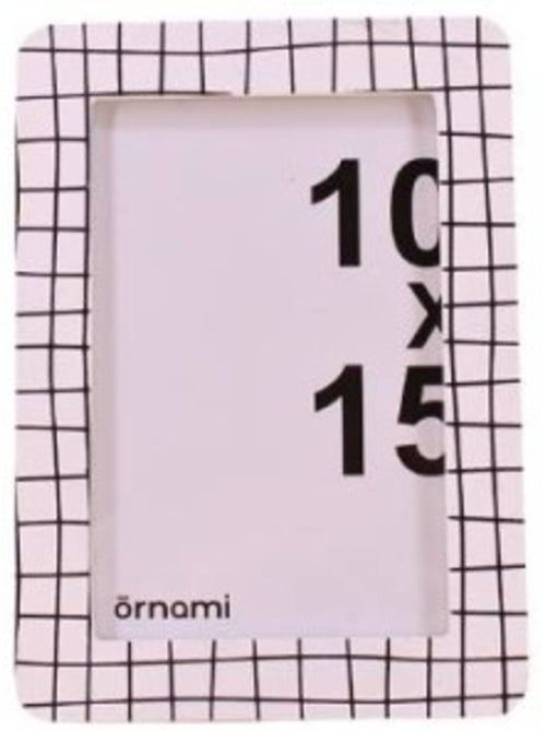 Cadre photo 10x15cm quadrillé noir et blanc - Kiabi