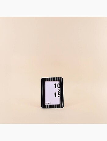 Cadre photo 10x15cm rayé noir et blanc