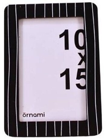 Cadre photo 10x15cm rayé noir et blanc