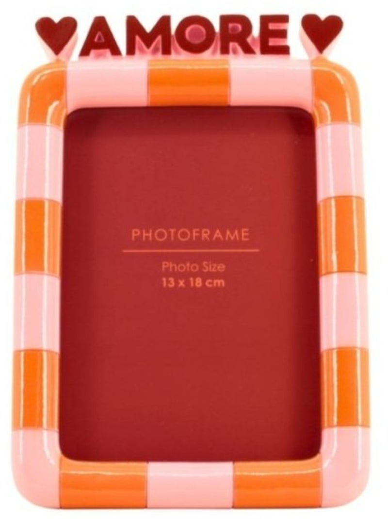 Cadre photo 3D Amore coloré 23x16cm Orange - Kiabi