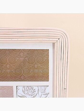 Cadre photo 7 vues en rotin 45x50cm