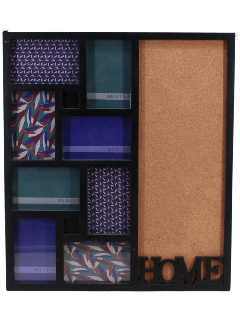 Cadre photo 8 vues "home" 54x48cm Noir - Kiabi