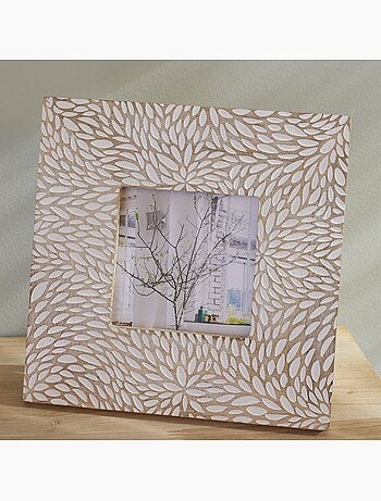 Cadre photo à poser motif devant bois MANGO WOOD