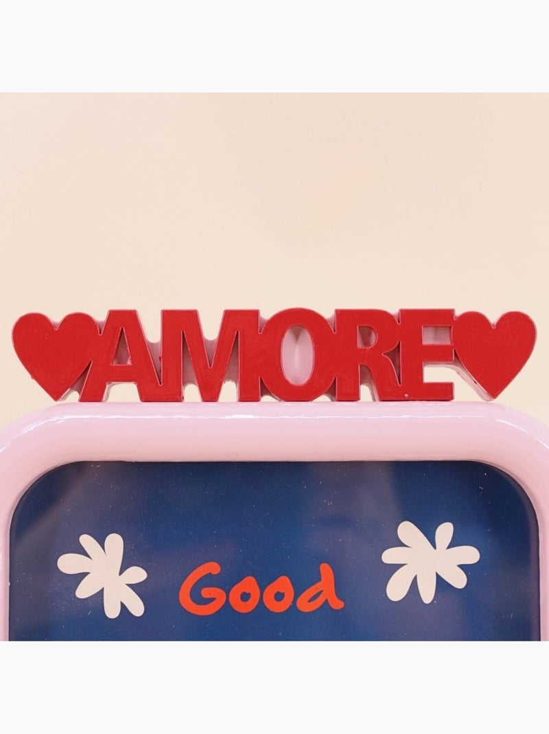 Cadre photo AMORE rose et rouge 10x15cm Rose - Kiabi