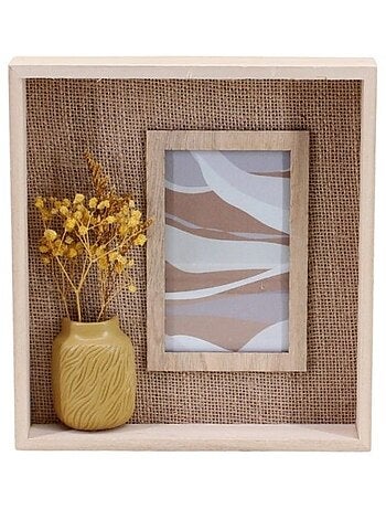 Cadre photo avec fleurs sécheés 24x22cm